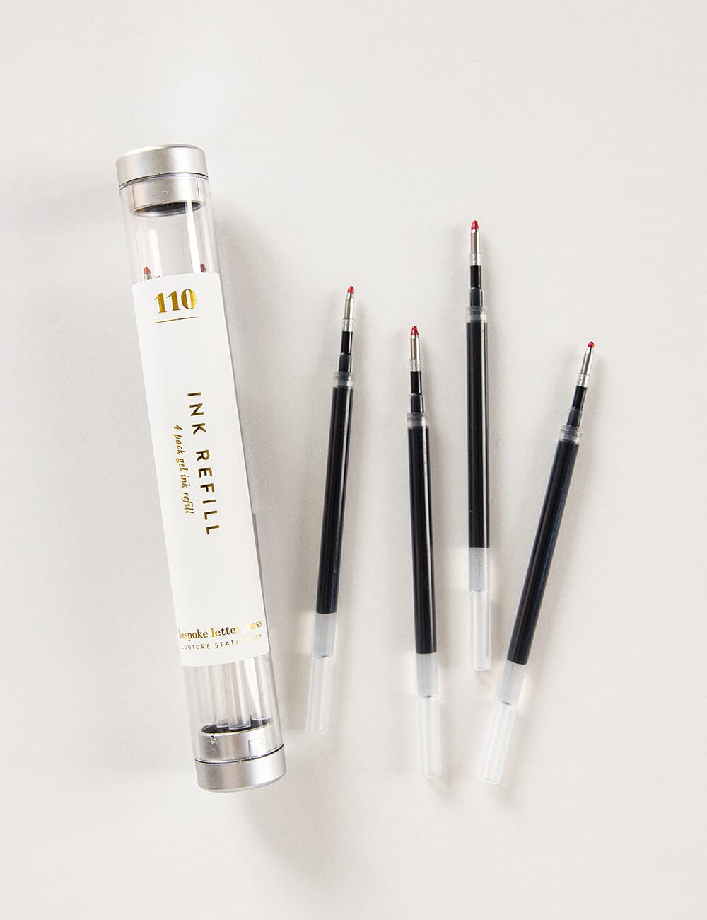 No. 110 Gel Ink Refill 4pk Pen Refills Bespoke Letterpress Black
