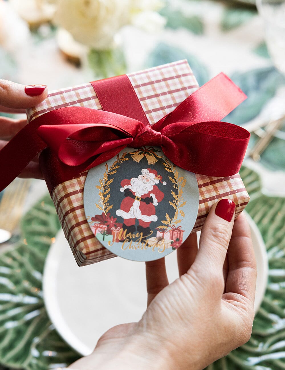 6pk Christmas Gift Tags "Jolly Santa" Gift Tags Bespoke Letterpress