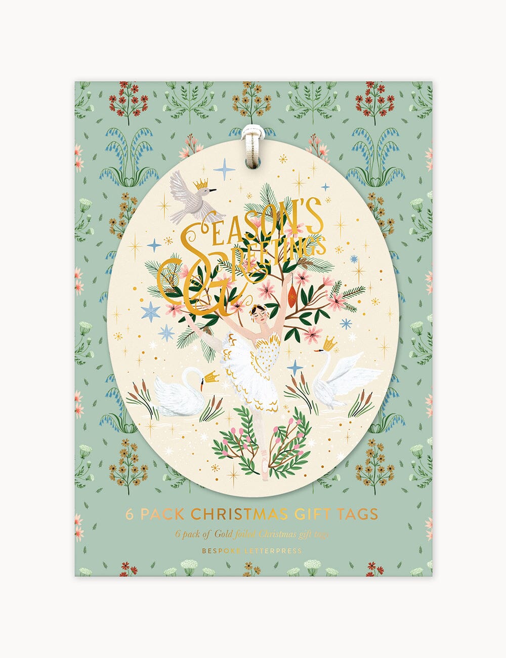 6pk Christmas Gift Tags "Ballerina" Gift Tags Bespoke Letterpress