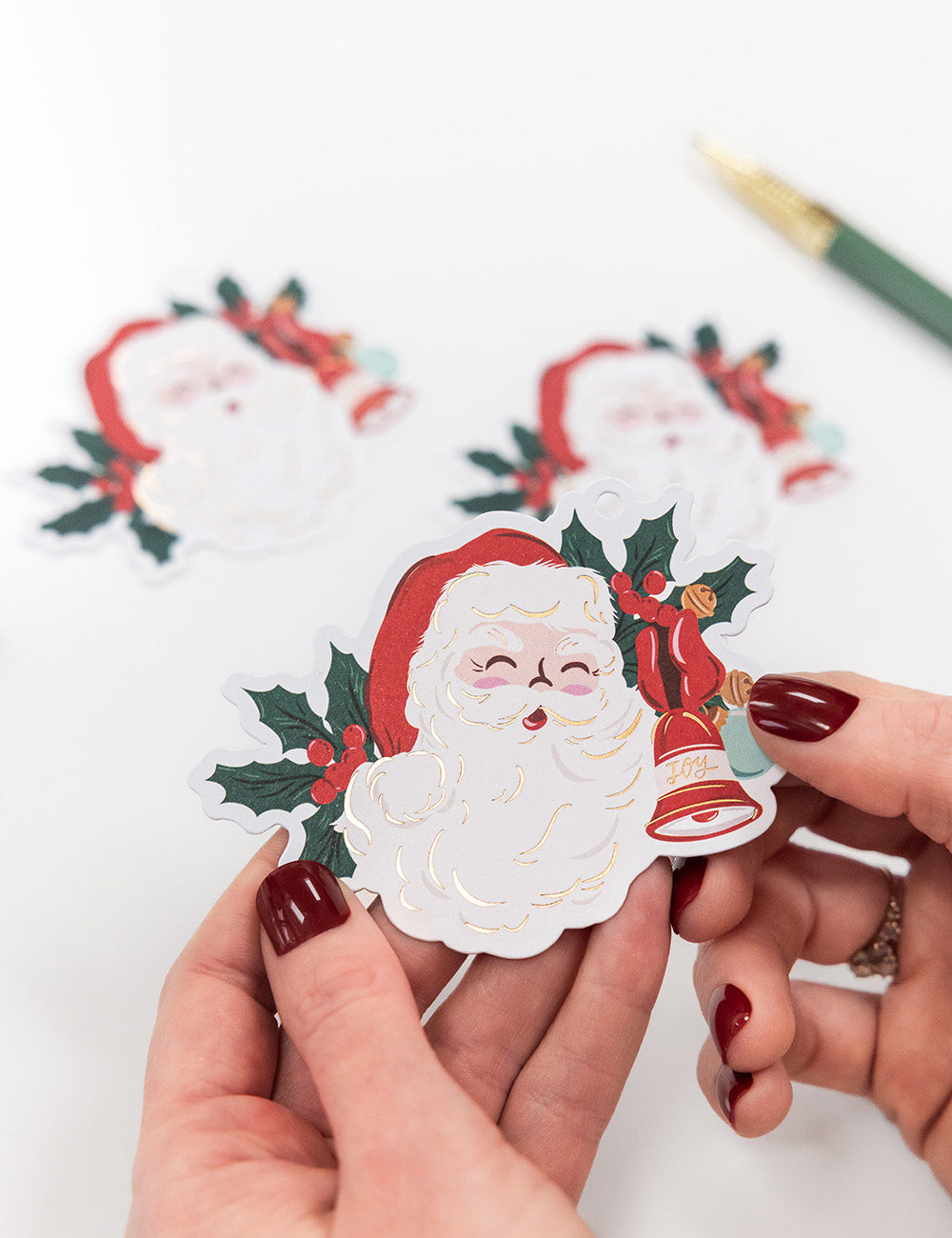 6pk Christmas Gift Tags Jingle Bells Santa