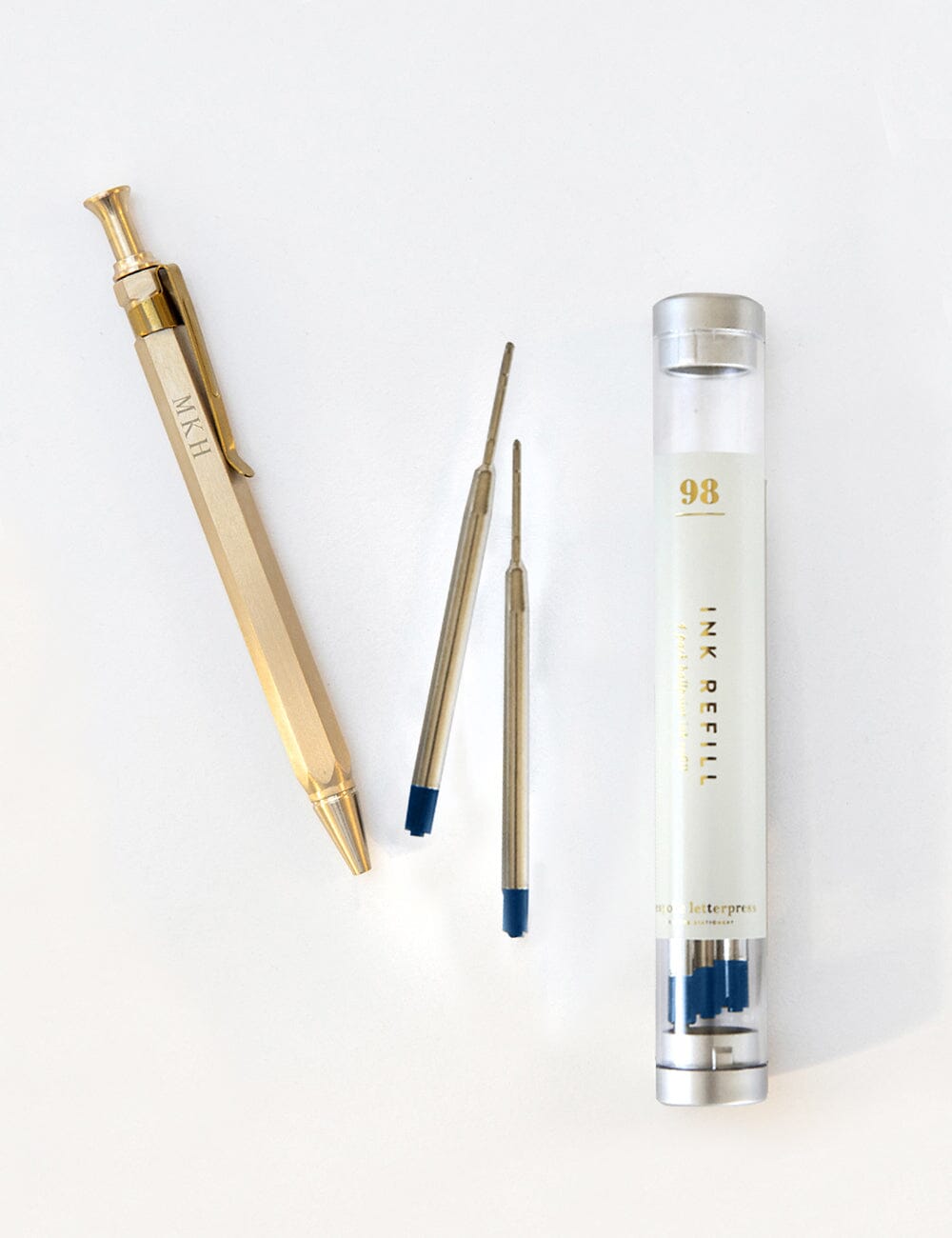 No. 98 Ballpoint Ink Refill 4pk Pen Refills Bespoke Letterpress Blue