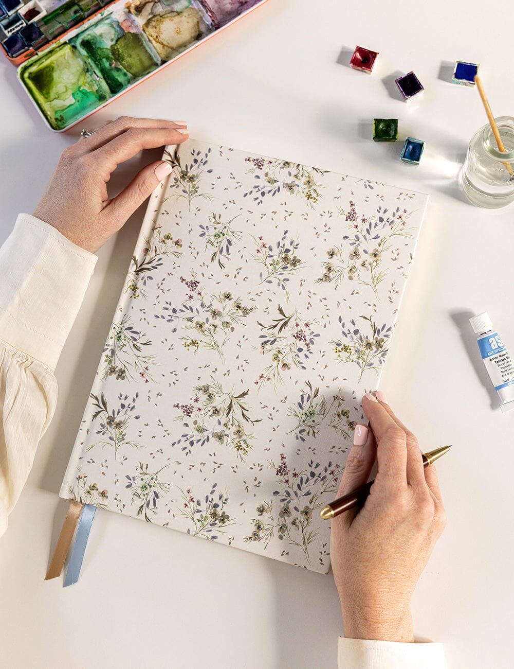 A4 Linen Bound Art Sketch Journal - Waxflower