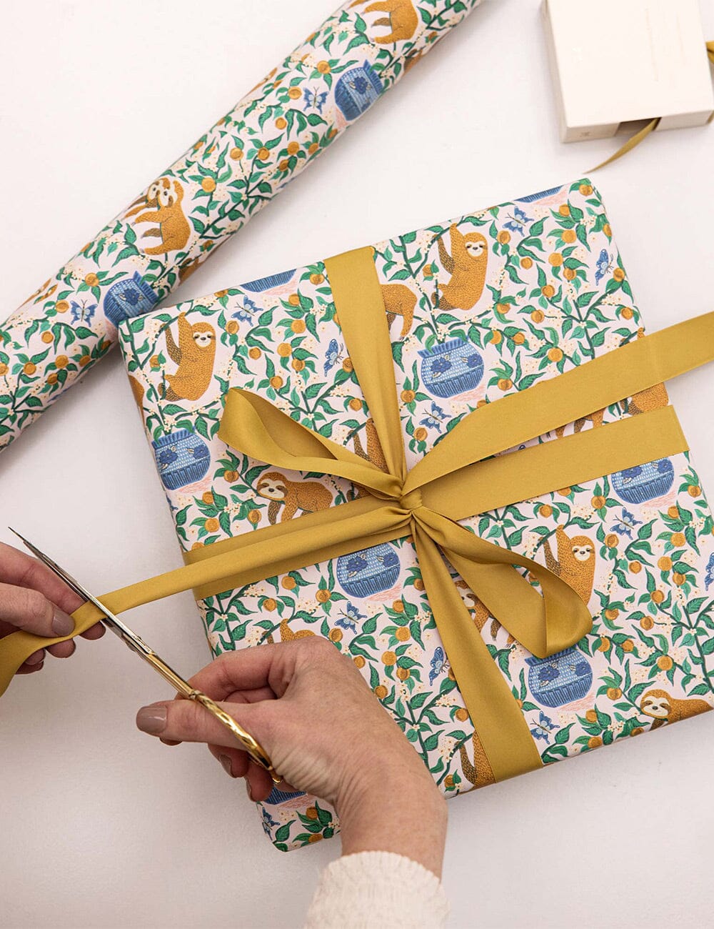 Gift Wrap Roll 30m - Sloth Gift Wrapping Bespoke Letterpress