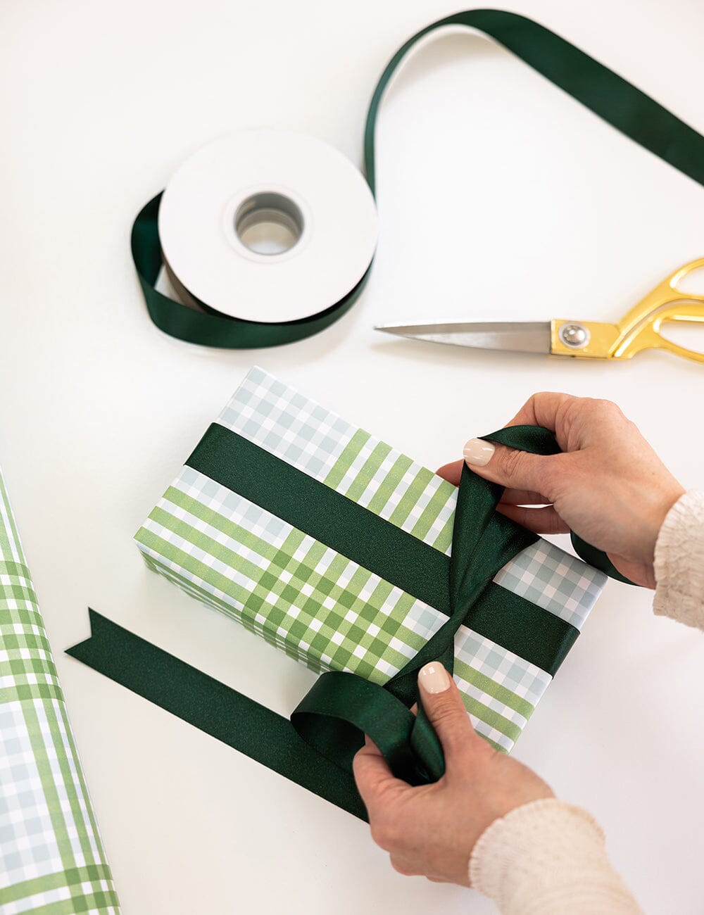 Gift Wrap Roll 30m - Nordic Blue Check