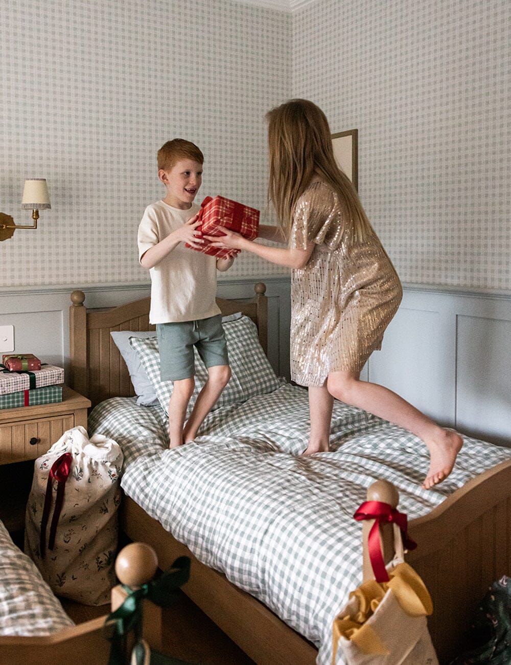 Gift Wrap Roll 30m - Christmas Red Check Plaid