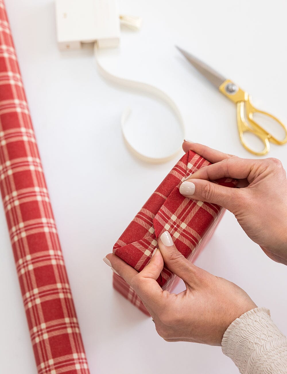 Gift Wrap Roll 30m - Christmas Red Check Plaid