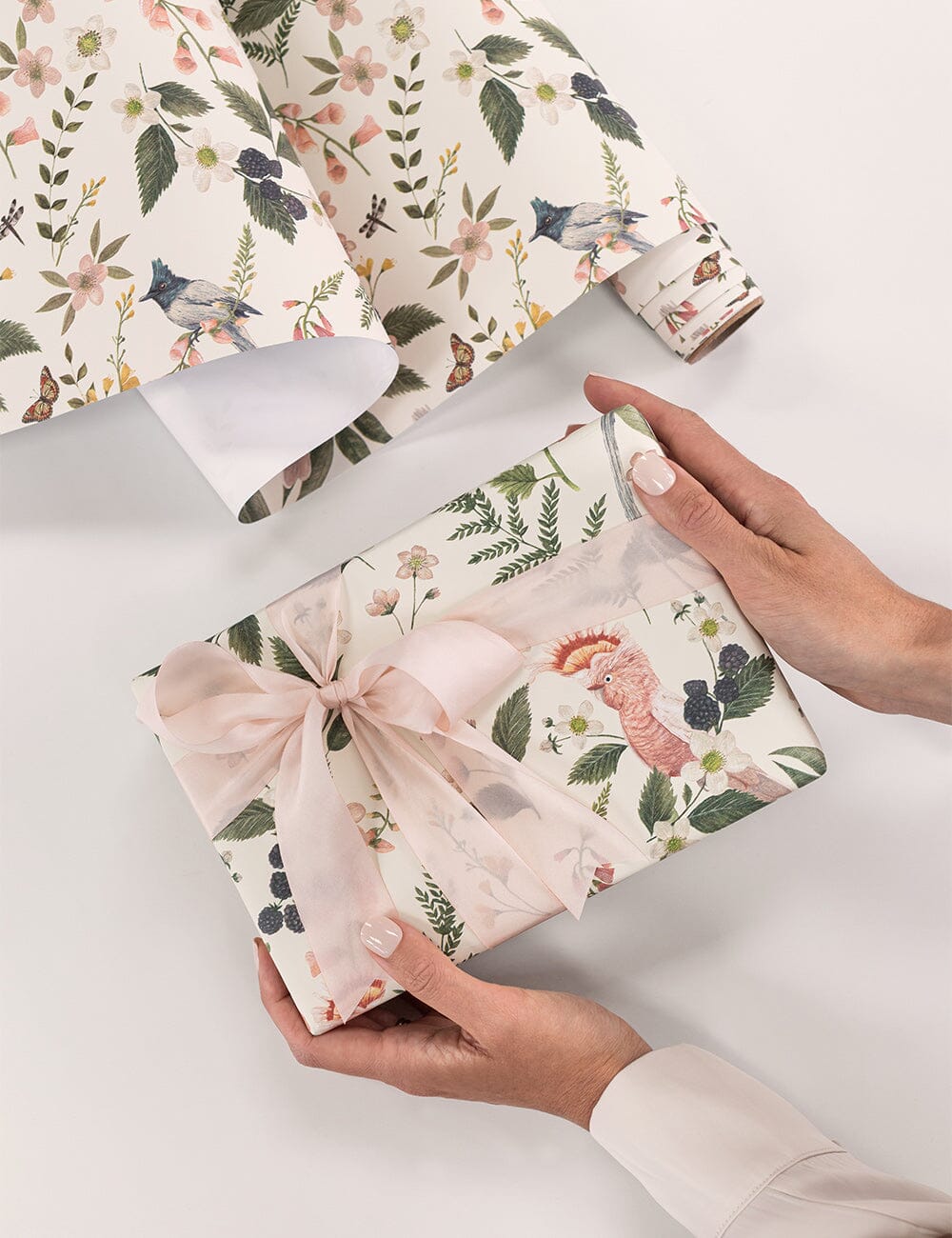 Gift Wrap Roll 3m - Cockatoos Gift Wrapping Bespoke Letterpress