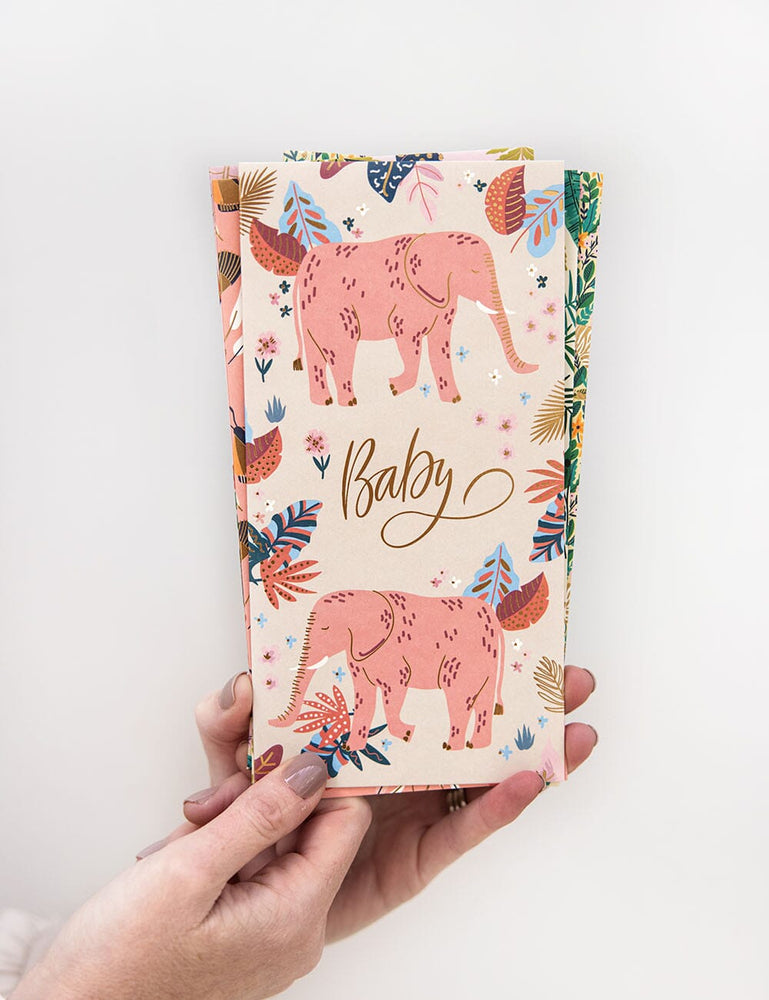 "Baby Elephant" Tall Card Greeting Cards Bespoke Letterpress 