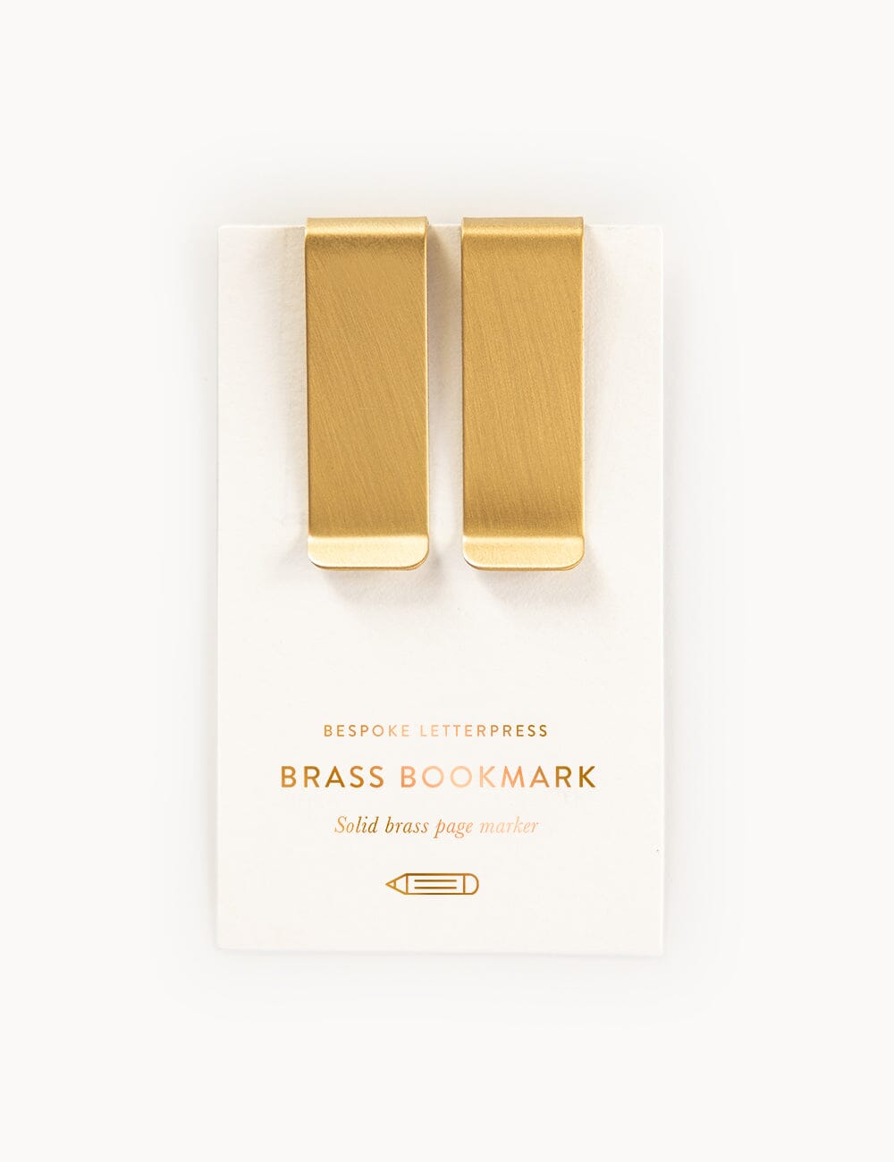 2pk Brass Bookmark / Paperclips Stationery Bespoke Letterpress