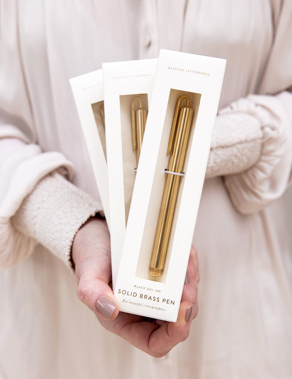 Solid Brass Pen (Boxed) Desktop Stationery Bespoke Letterpress