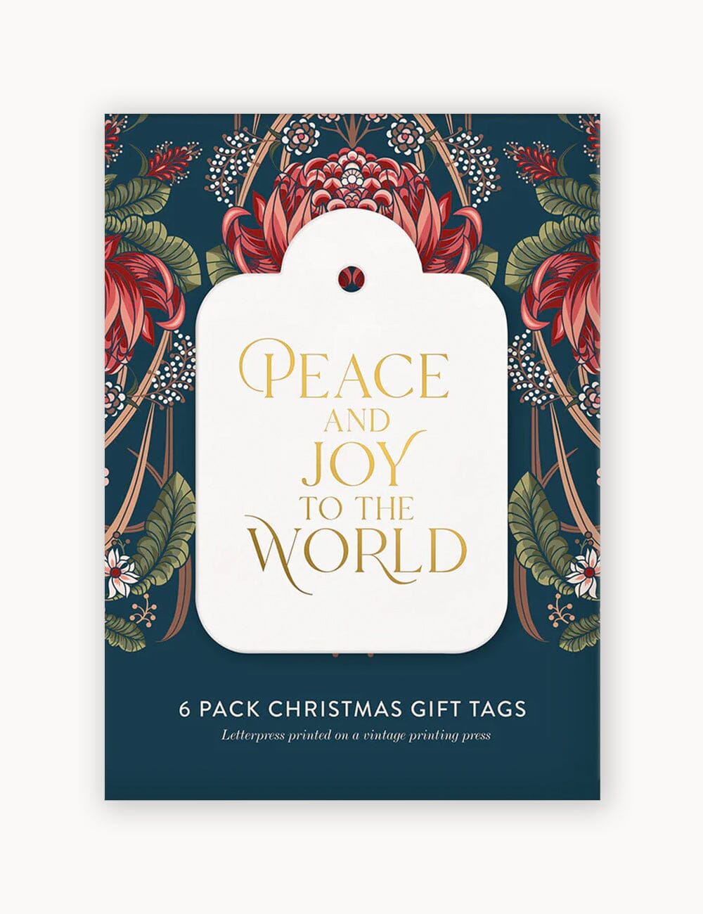 Gift Tags 6 pack "Peace and Joy" Gift Tags Bespoke Letterpress