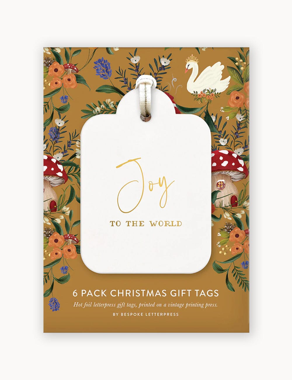 Christmas Gift Tags 6 pack "Joy To The World" Gift Tags Bespoke Letterpress