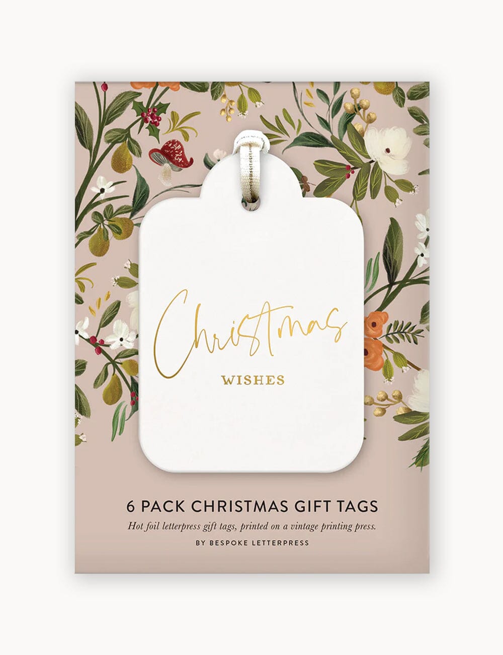 Christmas Gift Tags 6 pack "Christmas Wishes" Gift Tags Bespoke Letterpress