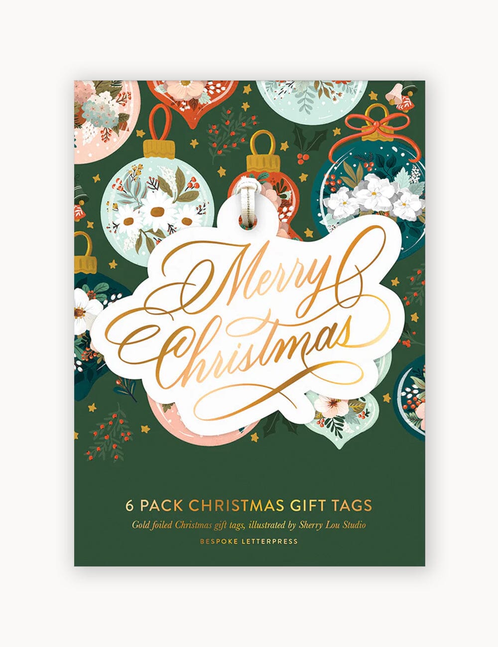 6pk Gift Tags "Merry Christmas" Gift Tags Bespoke Letterpress