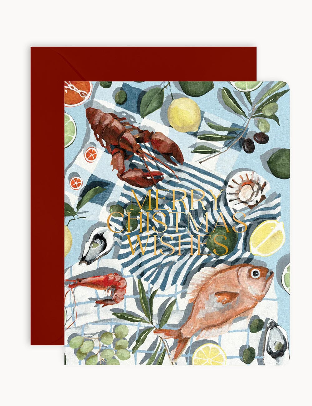 "Merry Christmas Wishes" Christmas Card Greeting Cards Bespoke Letterpress