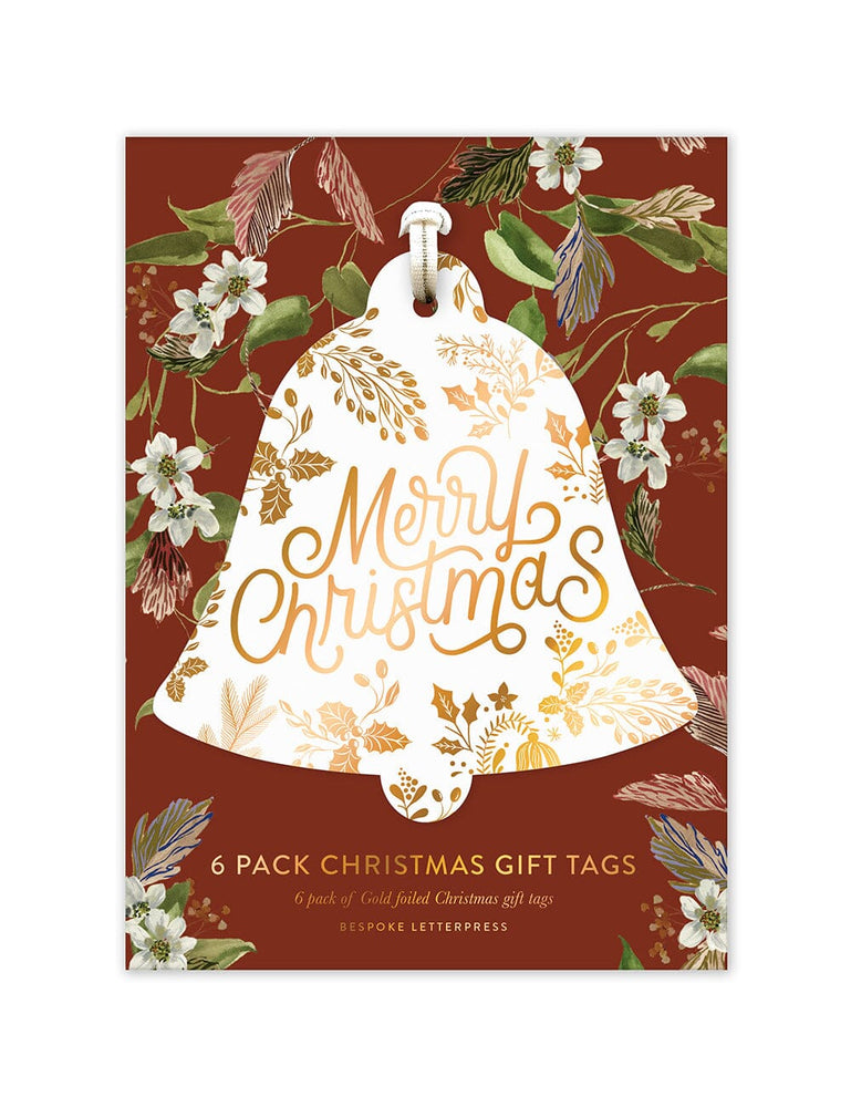 6pk Christmas Gift Tags "Merry Christmas" (Bell)