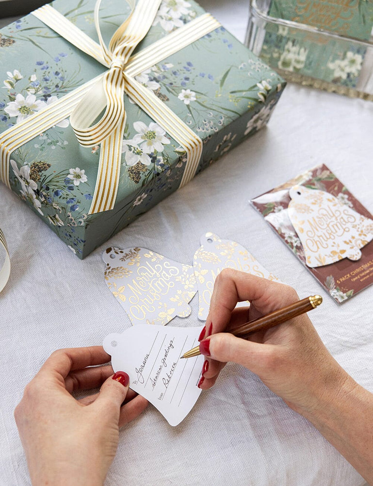 6pk Christmas Gift Tags "Merry Christmas" (Bell) Gift Tags Bespoke Letterpress 