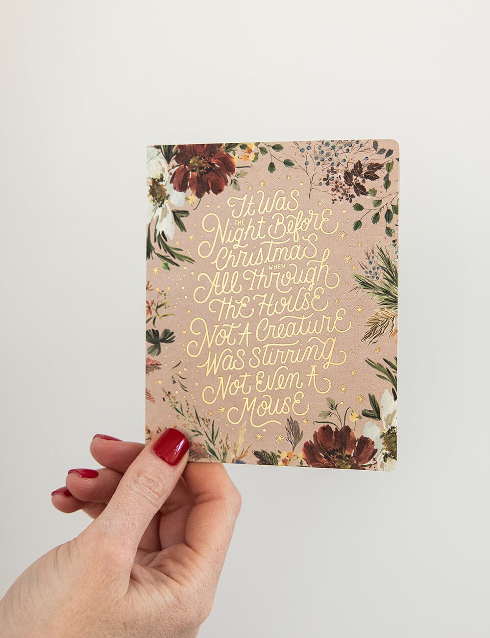 "It was the night before Christmas" Blush Christmas Card Greeting Cards Bespoke Letterpress