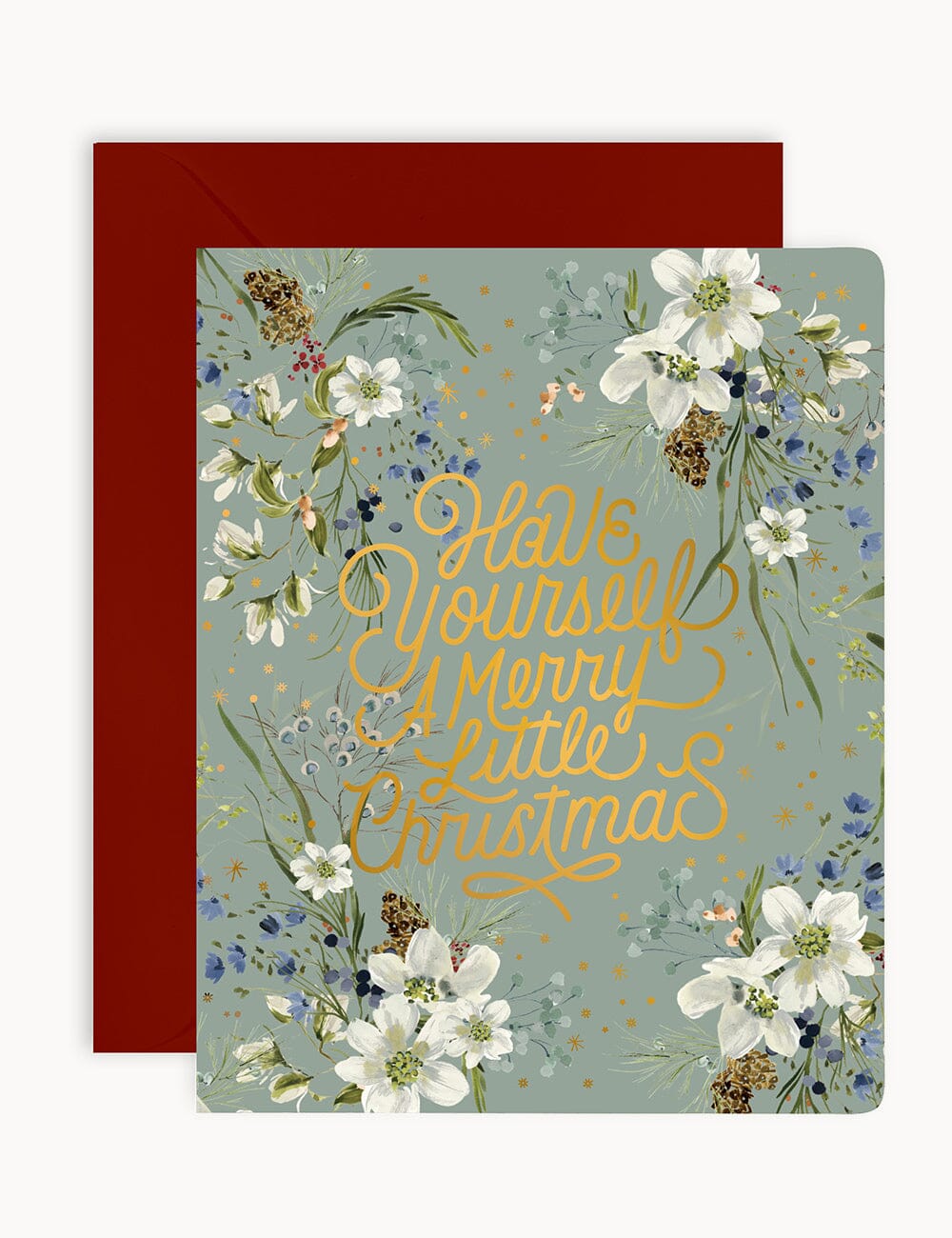 "Have yourself a Merry Little Christmas" Blue Christmas Card Greeting Cards Bespoke Letterpress