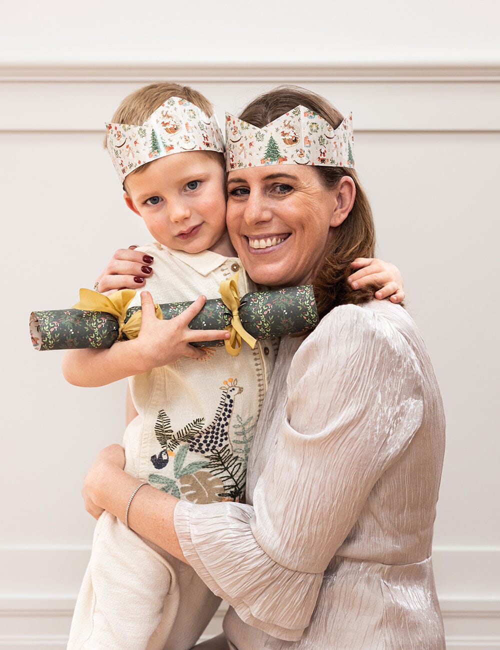 10 Pack Christmas Paper Crown Hats - Jolly Santa
