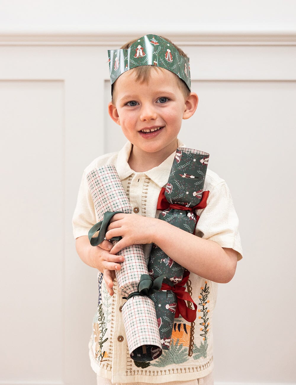 10 Pack Christmas Paper Crown Hats - Mr & Mrs Claus