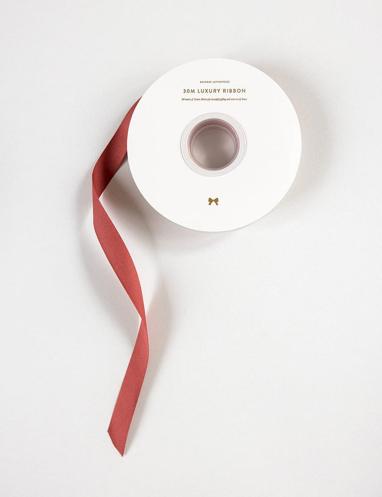 Tea Rose Cotton Ribbon 30 Meters Cotton Ribbon Bespoke Letterpress 