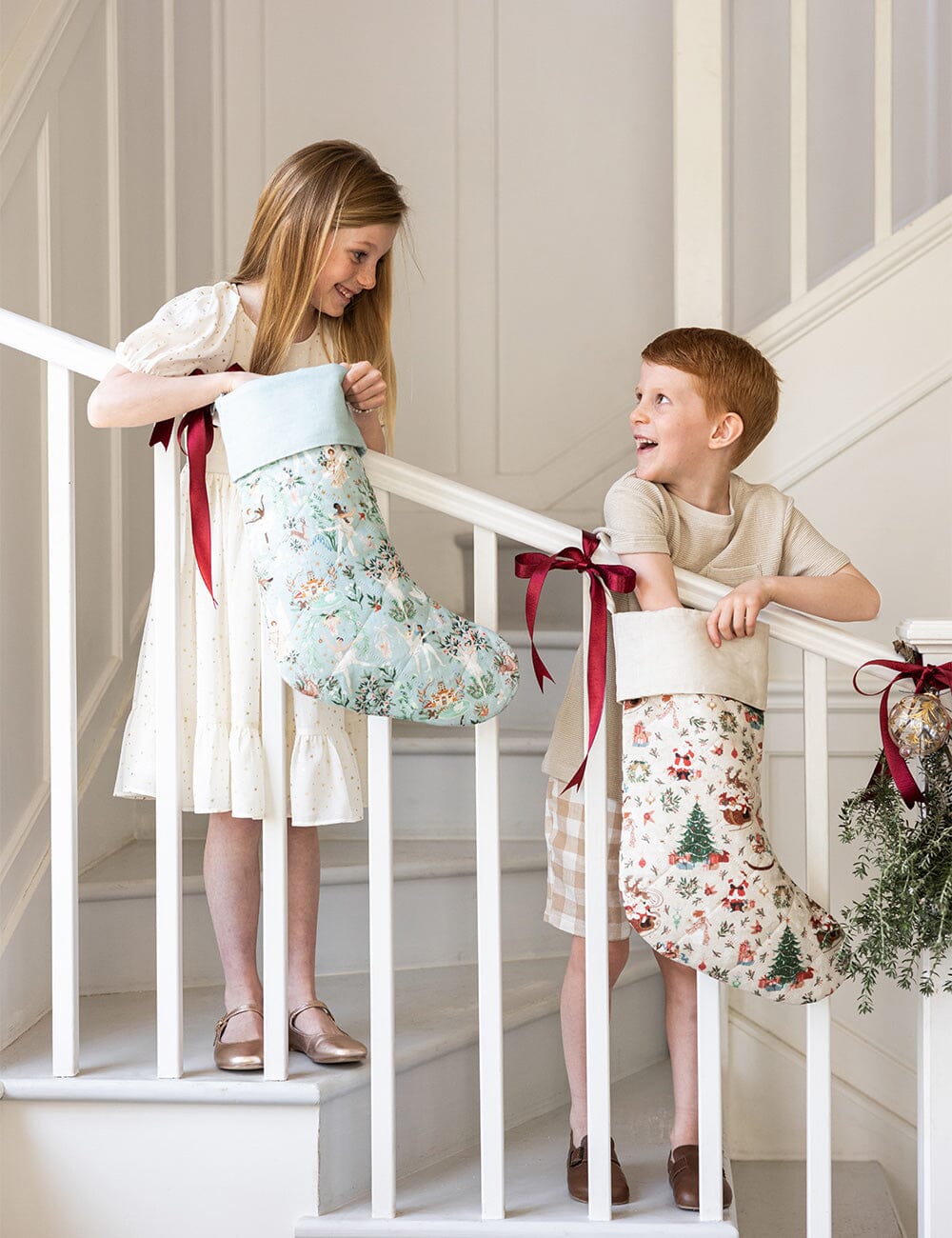 Jolly Santa Sleigh Heirloom Christmas Stocking