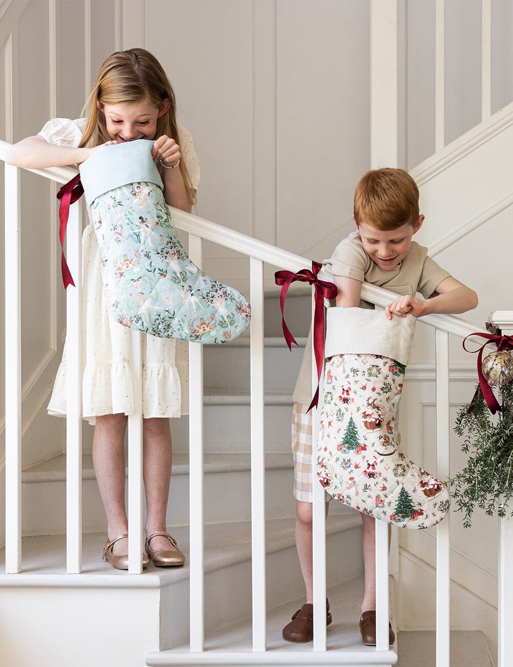 Jolly Santa Sleigh Heirloom Christmas Stocking