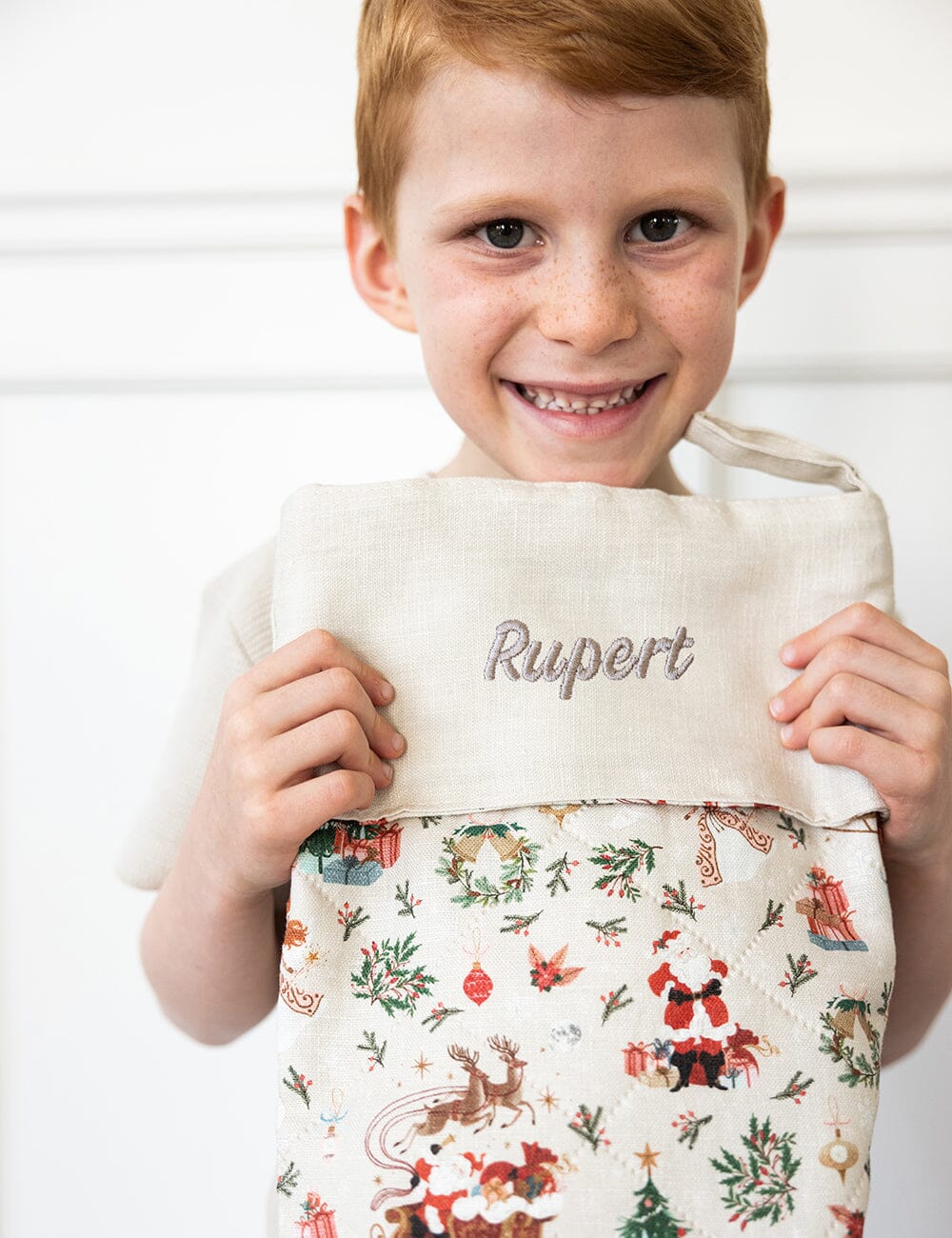 Jolly Santa Sleigh Heirloom Christmas Stocking