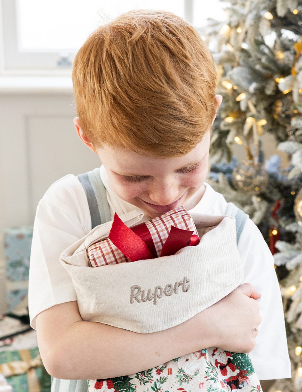 Jolly Santa Sleigh Heirloom Christmas Stocking