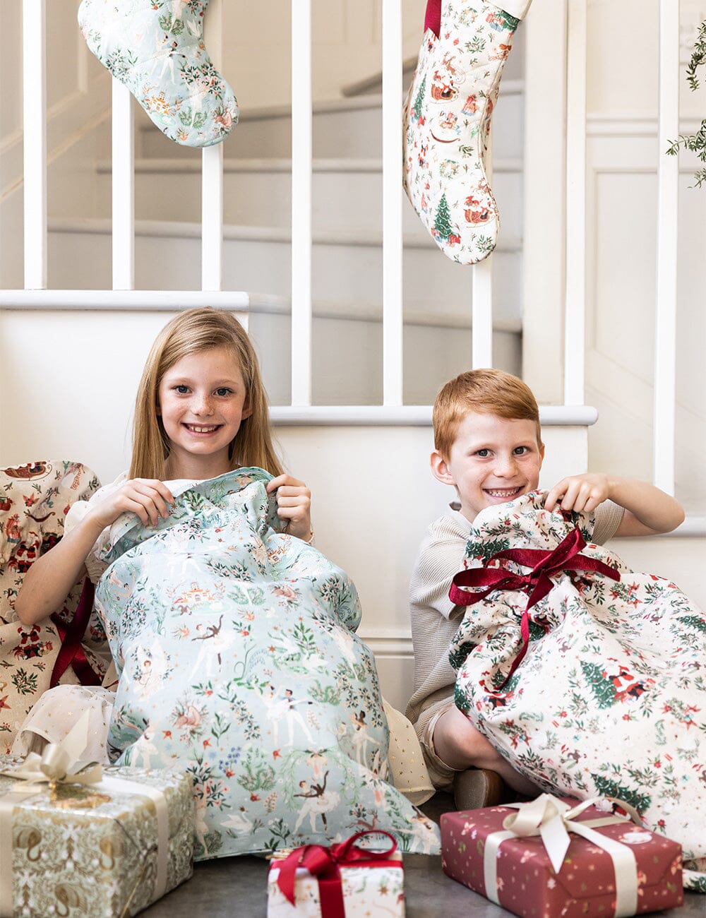 Jolly Santa - Heirloom Christmas Santa Sack Christmas Santa Sack Bespoke Letterpress