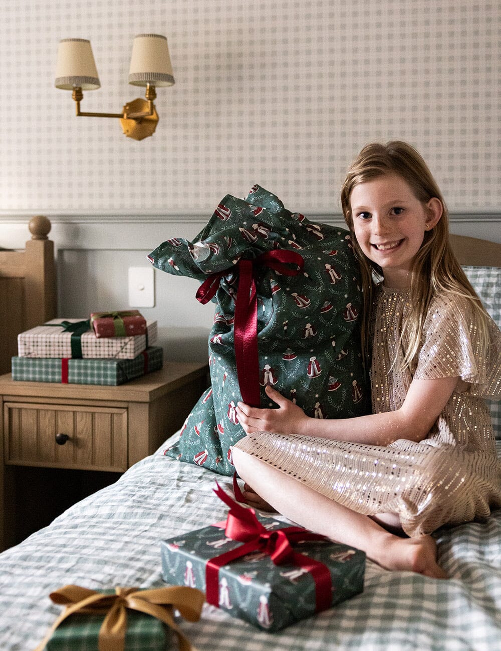 Mr & Mrs Claus - Heirloom Christmas Santa Sack