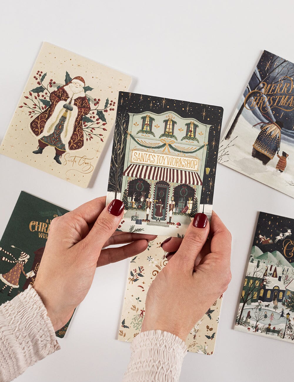 Santas Toy Workshop Christmas Card Greeting Cards Bespoke Letterpress