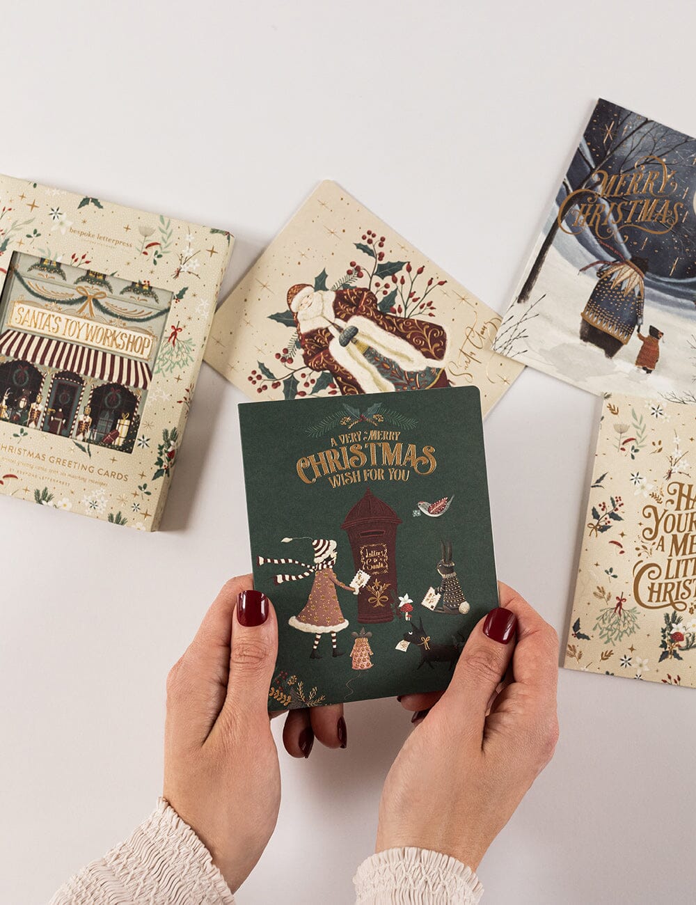 "A Very Merry Christmas Wish For You" Christmas Card Greeting Cards Bespoke Letterpress