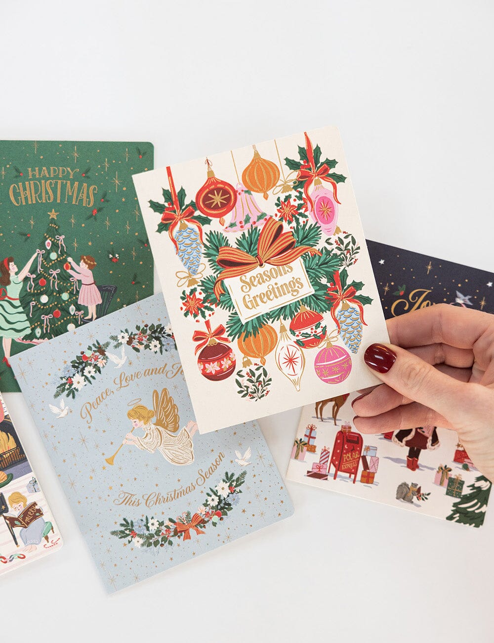 Christmas Vintage Baubles Christmas Card Christmas Cards Bespoke Letterpress