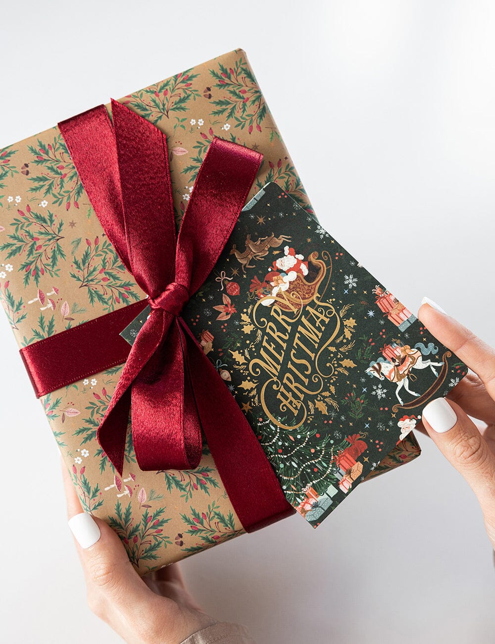 "Merry Christmas" Christmas Card (Jolly Santa) Greeting Cards Bespoke Letterpress
