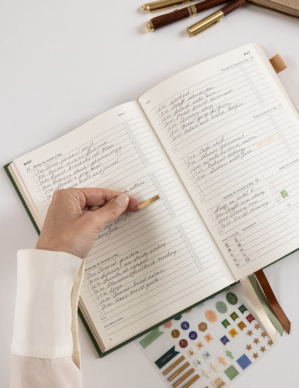 2026 Weekly Academic Student Linen Bound Planner - Finch