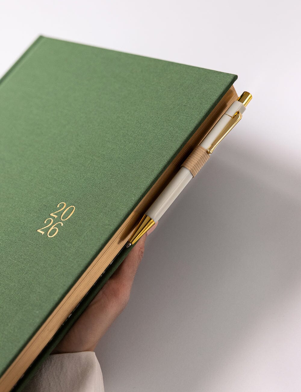 2026 Desktop A4 Linen Bound Planner - Finch