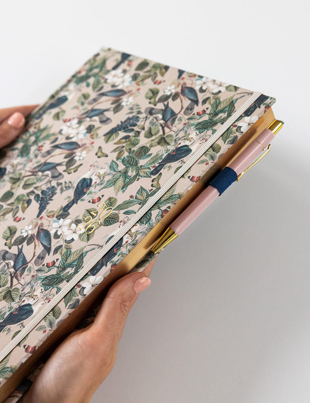 2026 Desktop A4 Linen Bound Planner - Botanical Grove