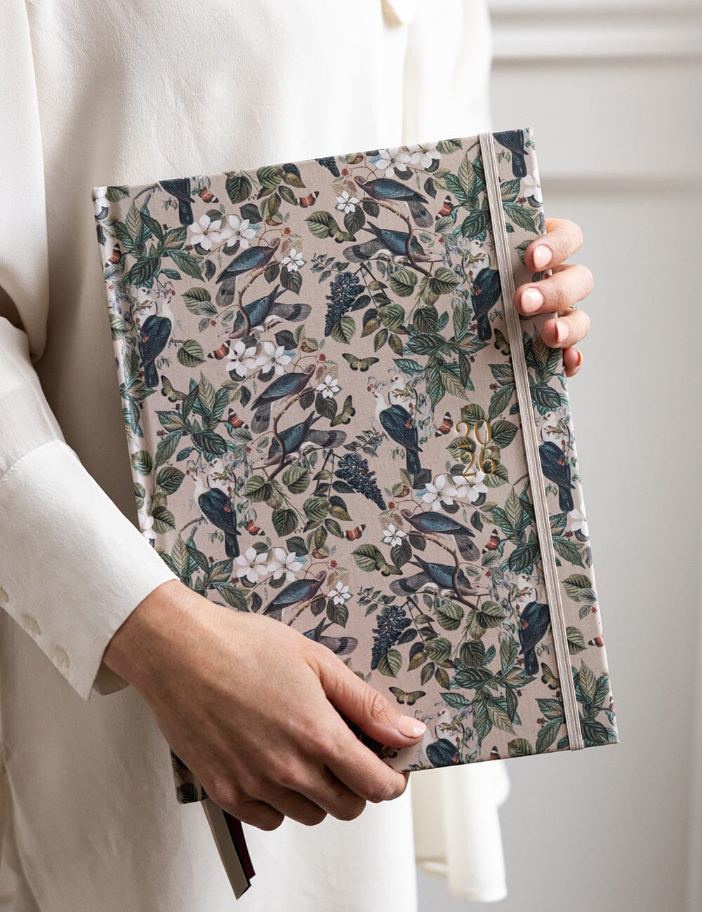 2026 Desktop A4 Linen Bound Planner - Botanical Grove