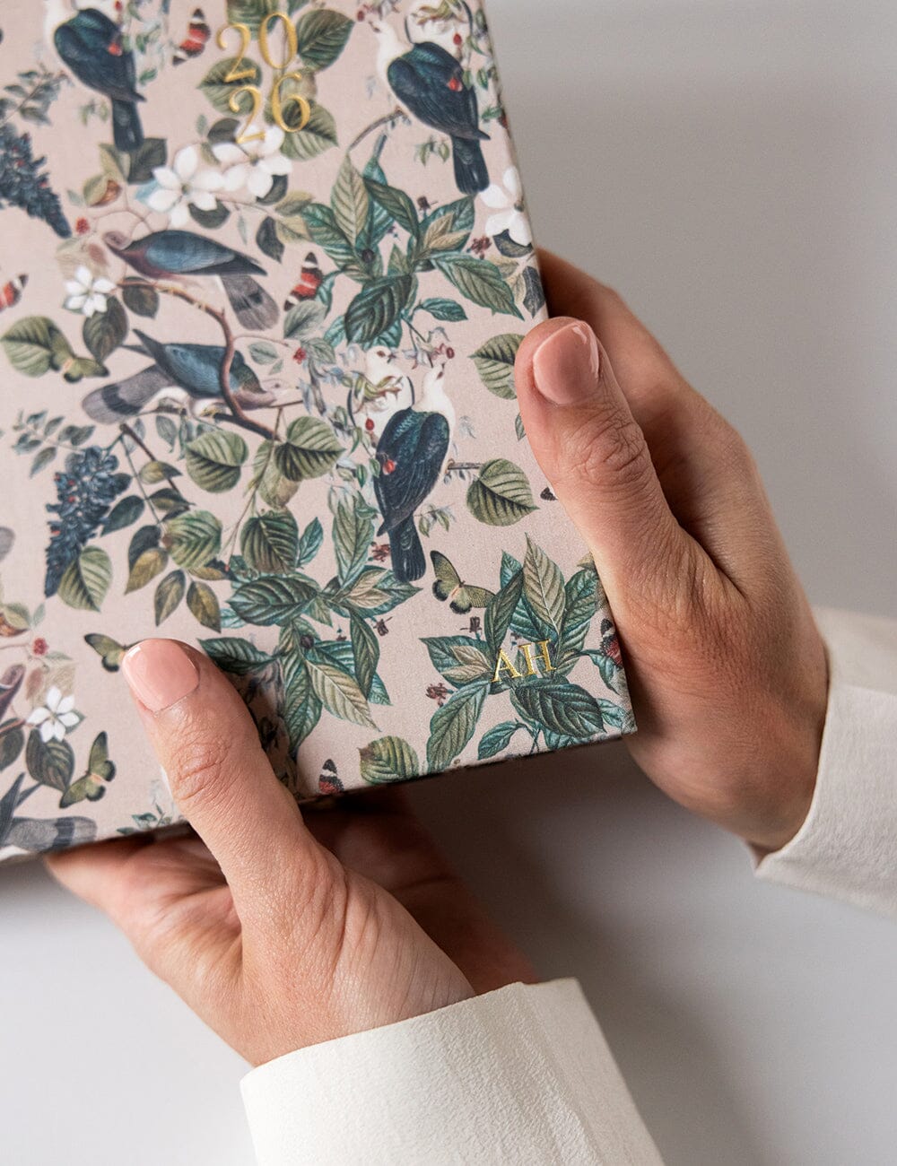 2026 Desktop A4 Linen Bound Planner - Botanical Grove