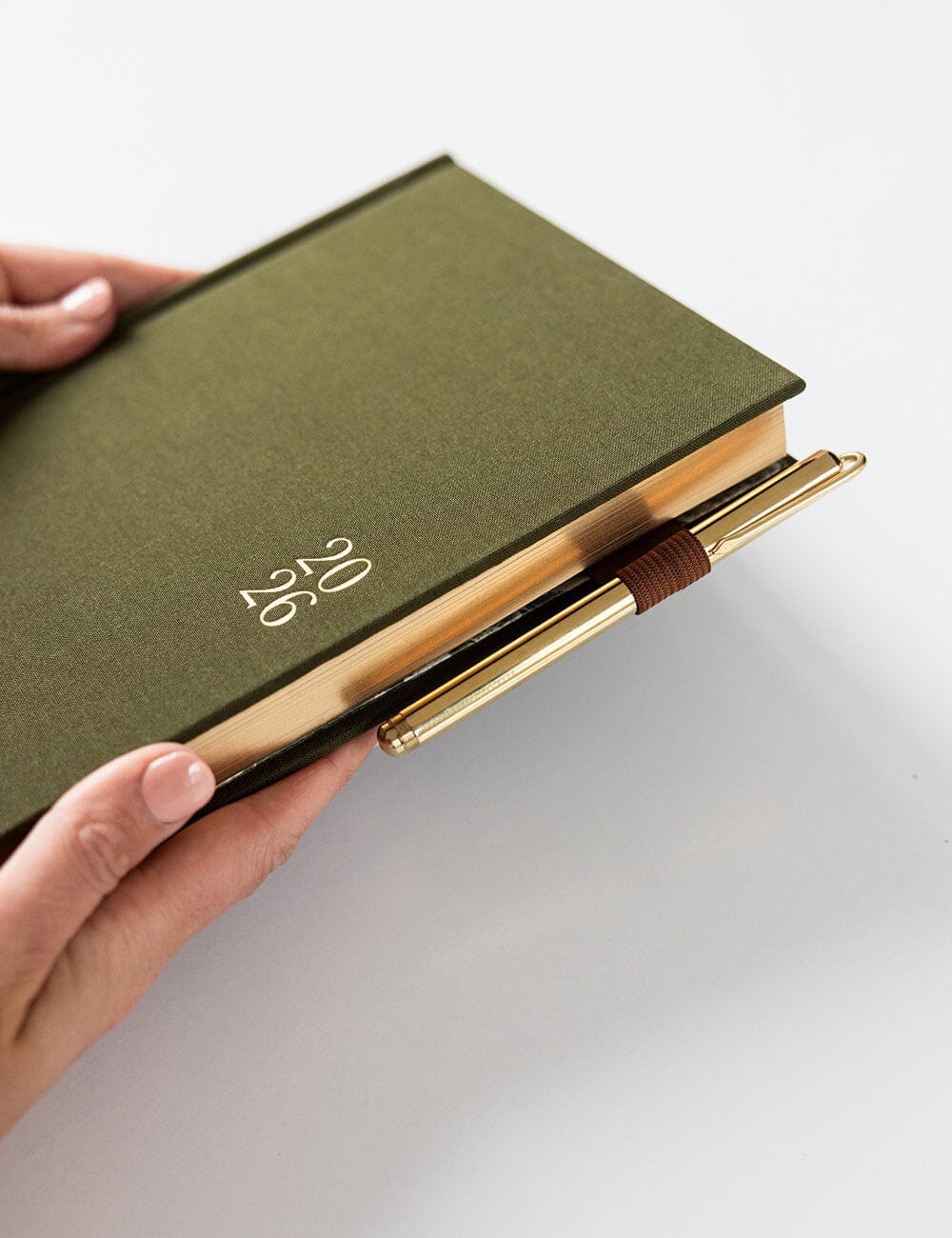2026 Desktop Linen Bound Planner - Hunter Green
