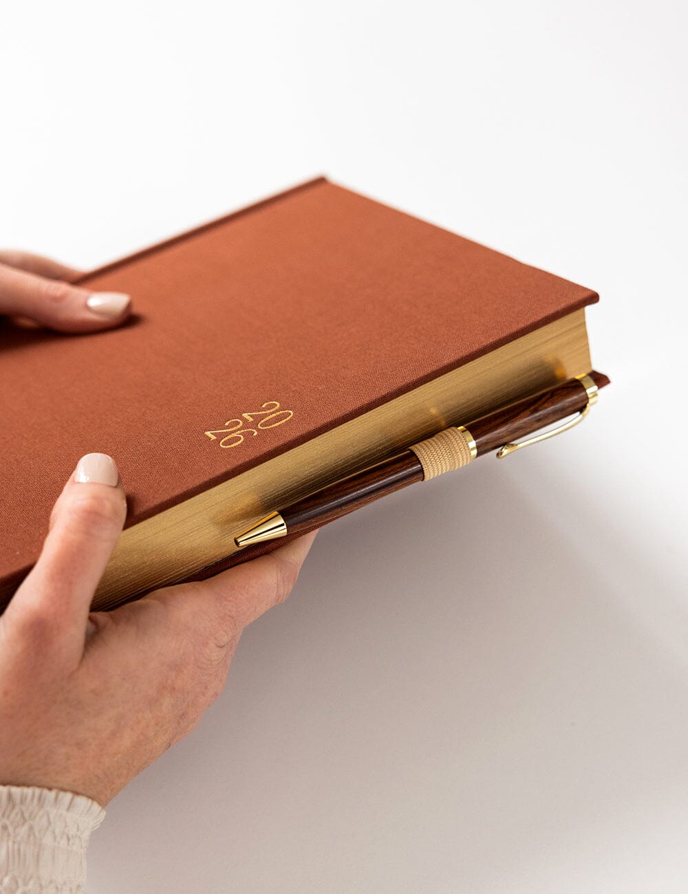 2026 Day to a Page Large Linen Bound Planner - Bronze