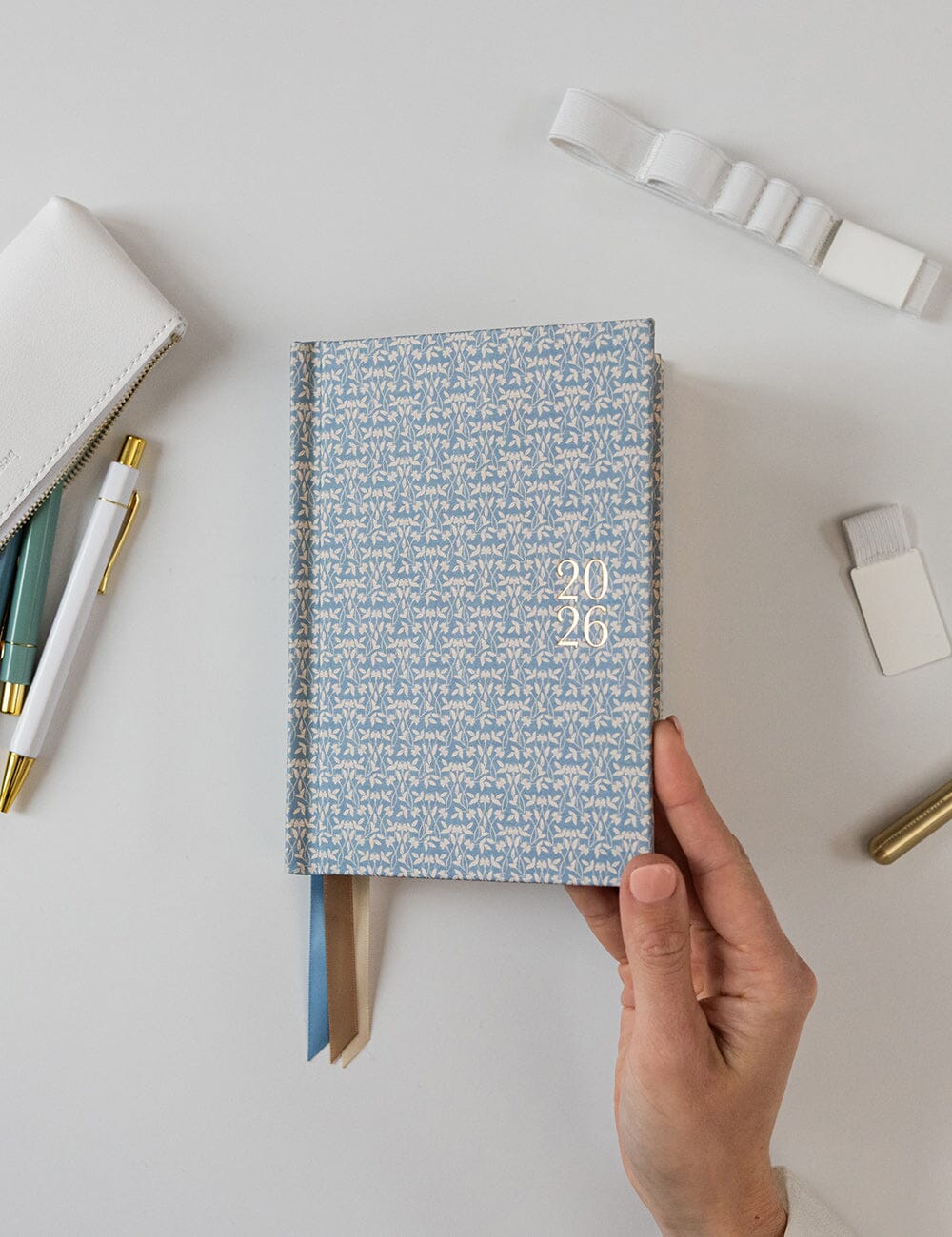 2026 Day to a Page Linen Bound Planner - Frost Bramble