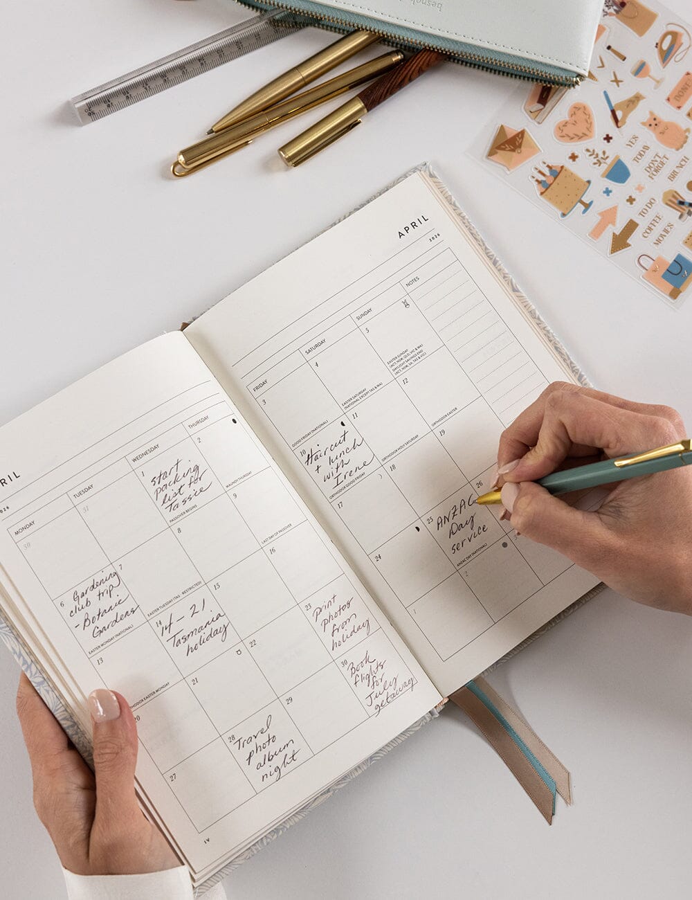 2026 Petite Linen Bound Planner - Dune