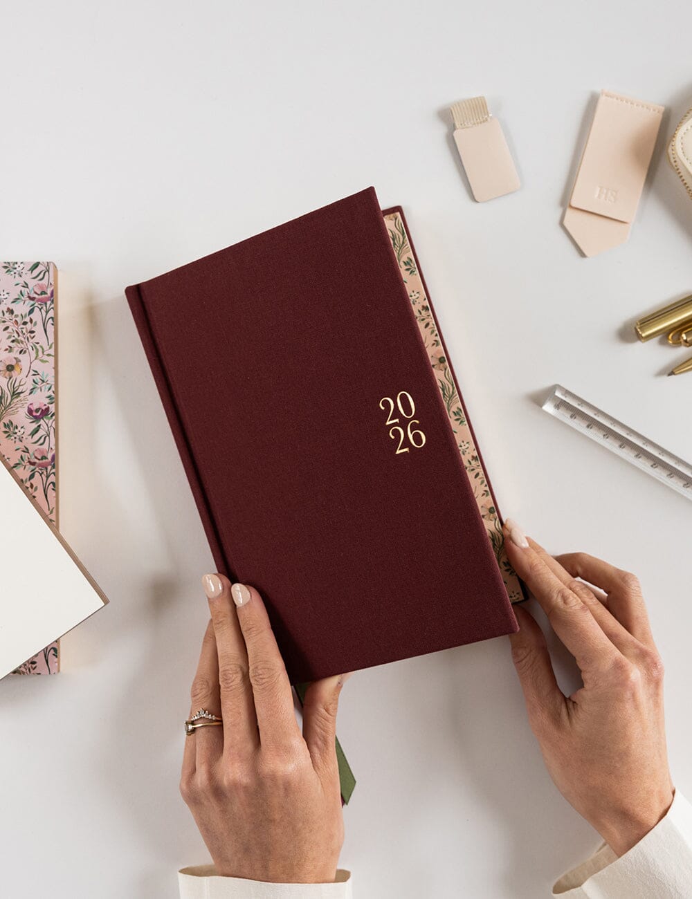 2026 Petite Linen Bound Planner - Mulberry