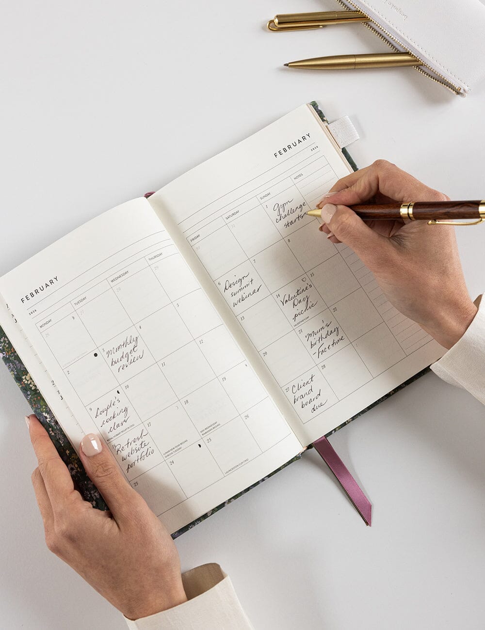 2026 Petite Linen Bound Planner - Summer Perennials