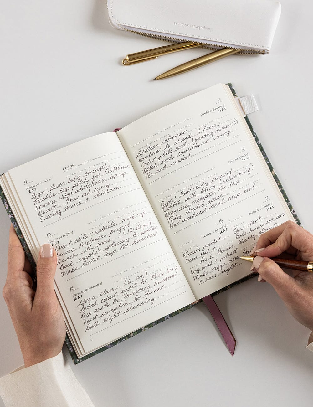 2026 Petite Linen Bound Planner - Summer Perennials