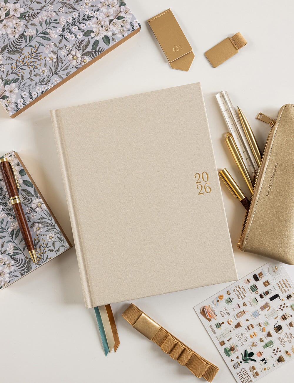 2026 Daily Vertical Appointment Planner - Sand