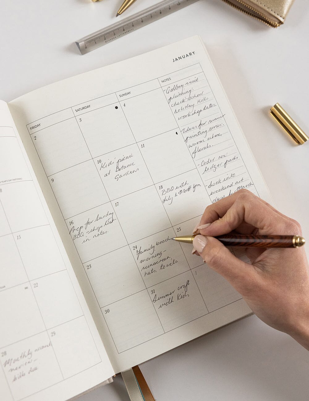 2026 Daily Vertical Appointment Planner - Sand
